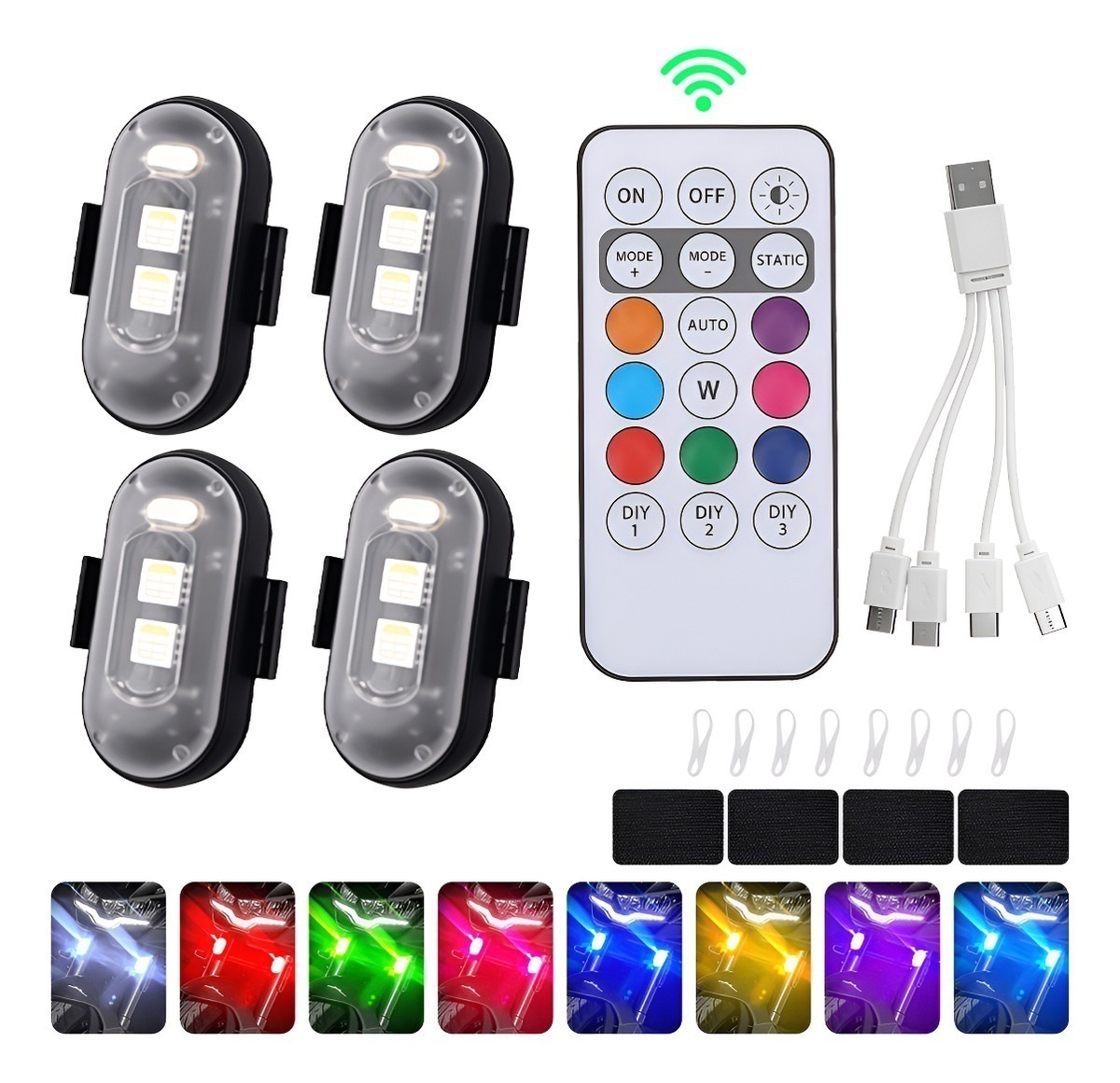 Drone Led Light - 4 шт. светодиодных стробоскопов с пультом